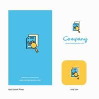 Search Document Company Logo App Icon and Splash Page Design Creative Business App Design Elements