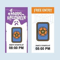 Happy Halloween invitation design with cards vector