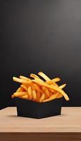 Delicious hot and crispy fried potatoes. Fast food and restaurant products. photo