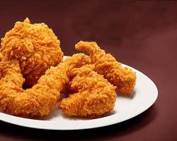 Delicious hot and crispy fried chicken meat. photo