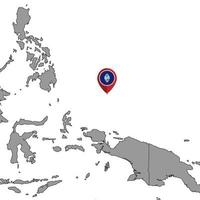 Pin map with Guam flag on world map. Vector illustration.