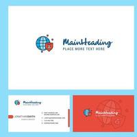 Protected internet Logo design with Tagline Front and Back Busienss Card Template Vector Creative Design