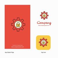 Gear locked Company Logo App Icon and Splash Page Design Creative Business App Design Elements vector