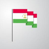 Tajikistan waving Flag creative background vector