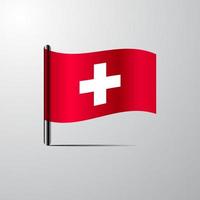 Switzerland waving Shiny Flag design vector