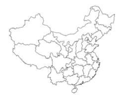 China map with administrative divisions. Vector illustration.