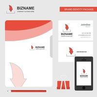 Downloading Business Logo File Cover Visiting Card and Mobile App Design Vector Illustration