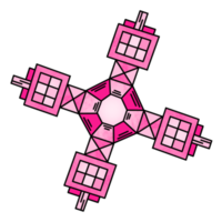 The pink satellite png