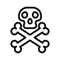 Death symbol game icon with outline style vector