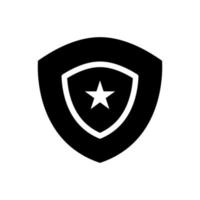 Shield symbol game icon with solid style vector