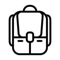 icono de línea de mochila sobre fondo blanco vector