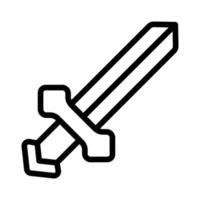 Sword symbol game icon with outline style vector