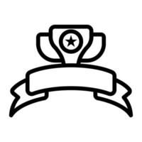 Ribbon symbol game icon with outline style vector