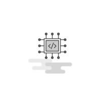 Processor Web Icon Flat Line Filled Gray Icon Vector