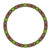 Circle borders and frames vector. Round border pattern geometric vintage frame design. Scottish tartan plaid fabric texture. Template for gift card, collage, scrapbook or photo album and portrait. vector