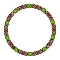 Circle borders and frames vector. Round border pattern geometric vintage frame design. Scottish tartan plaid fabric texture. Template for gift card, collage, scrapbook or photo album and portrait. vector