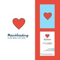 Heart Creative Logo and business card vertical Design Vector