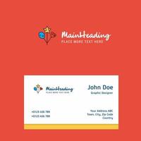 Heart and star balloons logo Design with business card template Elegant corporate identity Vector