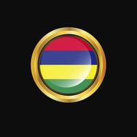 Mauritius flag Golden button vector