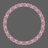 Circle borders and frames vector. Round border pattern geometric vintage frame design. Scottish tartan plaid fabric texture. Template for gift card, collage, scrapbook or photo album and portrait. vector