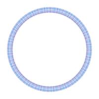 Round frame vector vintage pattern design template. Circle border designs plaid fabric texture. Scottish tartan background for collage art, gif card, handmade crafts.