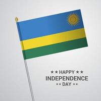 Rwanda Independence day typographic design with flag vector