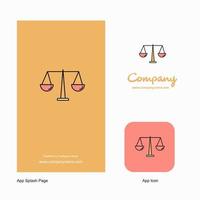 Justice Company Logo App Icon and Splash Page Design Creative Business App Design Elements vector