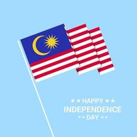 Malaysia Independence day typographic design with flag vector
