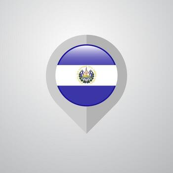 Map Navigation pointer with El Salvador flag design vector