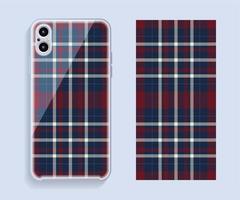 Smartphone cover design vector mockup. Template geometric pattern for mobile phone back part. Flat design.