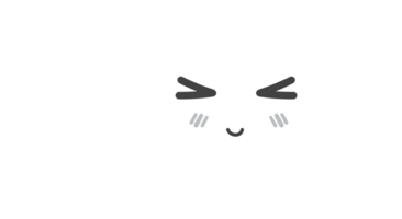 personnage de dessin animé de nuage blanc timide png