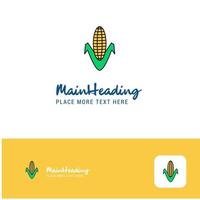 Creative Corn Logo Design Flat color Logo place for Tagline Vector Illustration