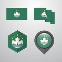 Macau flag design set vector