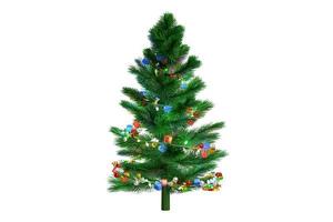 3d illustration green Christmas tree mockup scene christmas and happy new year elegant winter holiday celebration christmas tree snow gift gold-clipping path photo