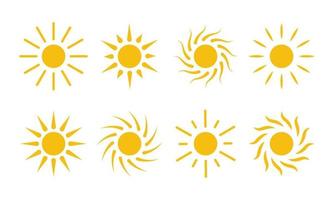 Sun icon vector. Cartoon simple flat design elements. vector