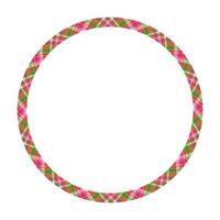 Circle borders and frames vector. Round border pattern geometric vintage frame design. Scottish tartan plaid fabric texture. Template for gift card, collage, scrapbook or photo album and portrait. vector