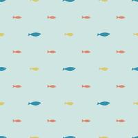 Small fishes simple seamless pattern for children. Vector background on a marine theme print on fabric.