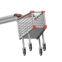 Hand Holding Shopping Cart Bottom 3 quarter View png