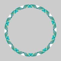 Circle borders and frames vector. Round border pattern geometric vintage frame design. Scottish tartan plaid fabric texture. Template for gift card, collage, scrapbook or photo album and portrait. vector