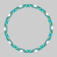 Circle borders and frames vector. Round border pattern geometric vintage frame design. Scottish tartan plaid fabric texture. Template for gift card, collage, scrapbook or photo album and portrait. vector