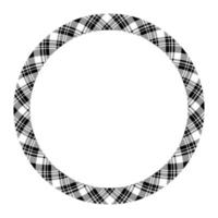 Circle borders and frames vector. Round border pattern geometric vintage frame design. Scottish tartan plaid fabric texture. Template for gift card, collage, scrapbook or photo album and portrait. vector