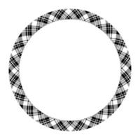 Circle borders and frames vector. Round border pattern geometric vintage frame design. Scottish tartan plaid fabric texture. Template for gift card, collage, scrapbook or photo album and portrait. vector