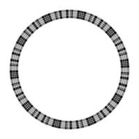 Round frame vector vintage pattern design template. Circle border designs plaid fabric texture. Scottish tartan background for collage art, gif card, handmade crafts.