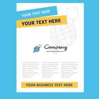 Globe Title Page Design for Company profile annual report presentations leaflet Brochure Vector Background
