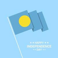 Palau Independence day typographic design with flag vector