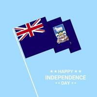 diseño tipográfico del día de la independencia de las islas malvinas con vector de bandera