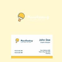 Table tennis racket logo Design with business card template Elegant corporate identity Vector