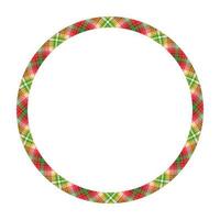 Circle borders and frames vector. Round border pattern geometric vintage frame design. Scottish tartan plaid fabric texture. Template for gift card, collage, scrapbook or photo album and portrait. vector