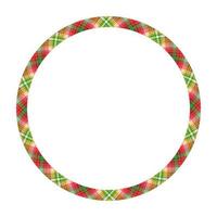 Circle borders and frames vector. Round border pattern geometric vintage frame design. Scottish tartan plaid fabric texture. Template for gift card, collage, scrapbook or photo album and portrait. vector