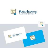 Protected website vector logotype with business card template Elegant corporate identity Vector